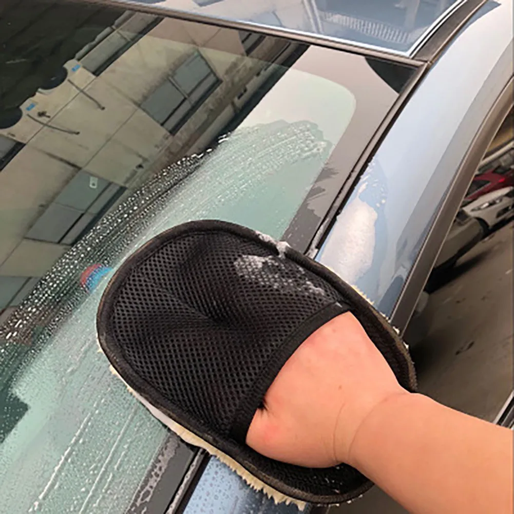 

Tool Car Wash Gloves Vehicle Thicken 23*18CM Auto Brush Cleaning Faux Wool