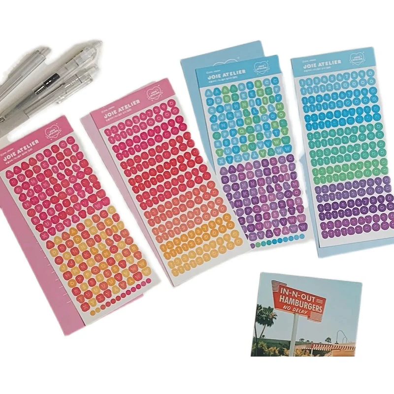 

Cute Candy Color Number Letter Stickers Decoration Alphabet Label Korean DIY Scrapbooking Journal Album Diary Stationery Sticker