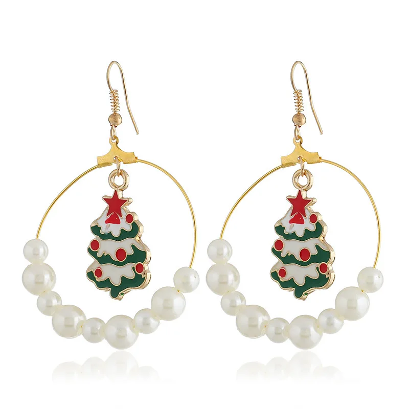

Christmas New Women's Fashion Charm Earrings Snowflake Bells Christmas Tree Christmas Accessories Set Dangle Earrings Wholesale