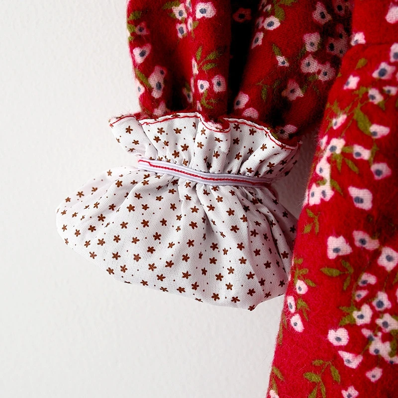 

Autumn Winter Clothes Long Sleeve Dress Baby Girl Kid Floral Princess Red For Christmas New Year Birthday Party