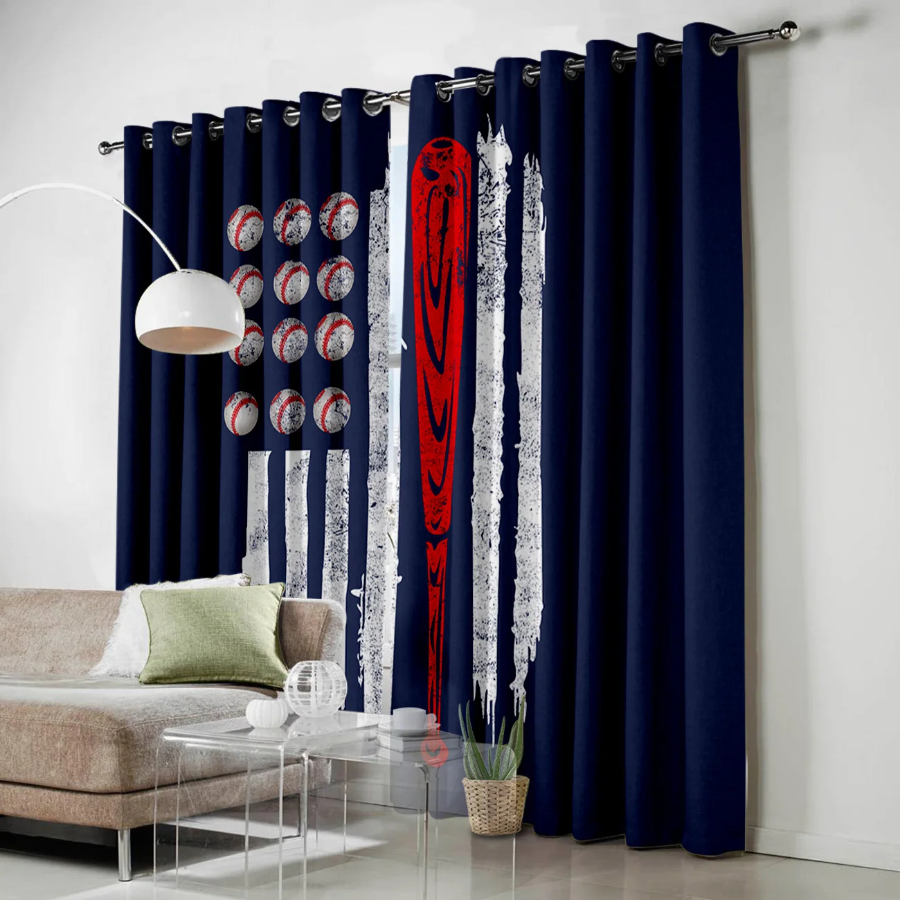 Бейсбольная занавеска с американским флагом на окна для комнаты большие