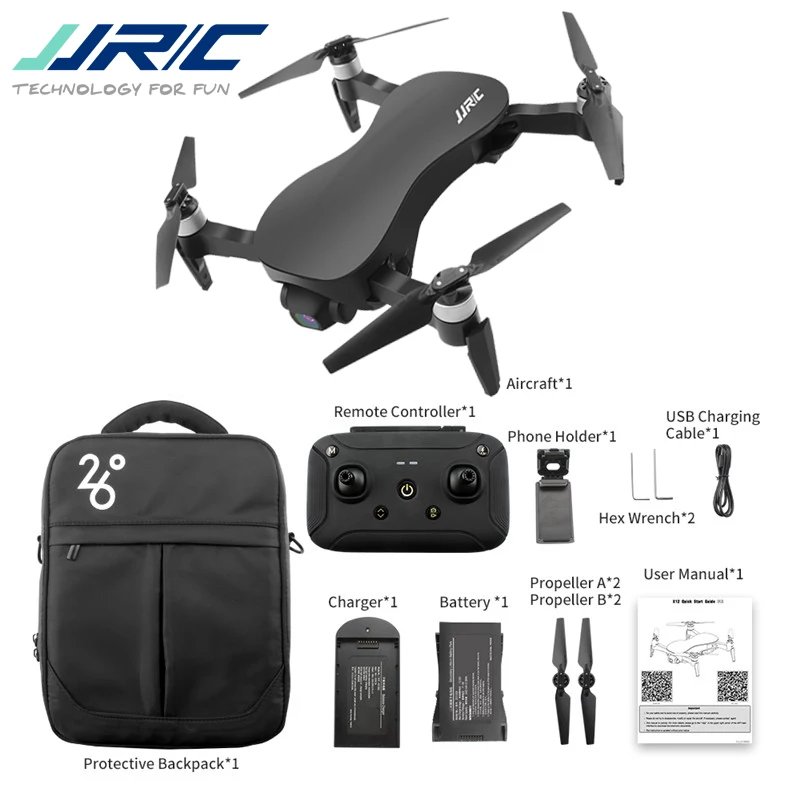 JJRC X12 gps 5G WiFi FPV Бесщеточный двигатель 4K HD камера двойной режим позиционирования складной Радиоуправляемый Дрон Квадрокоптер RTF черный/белый - Цвет: Черный