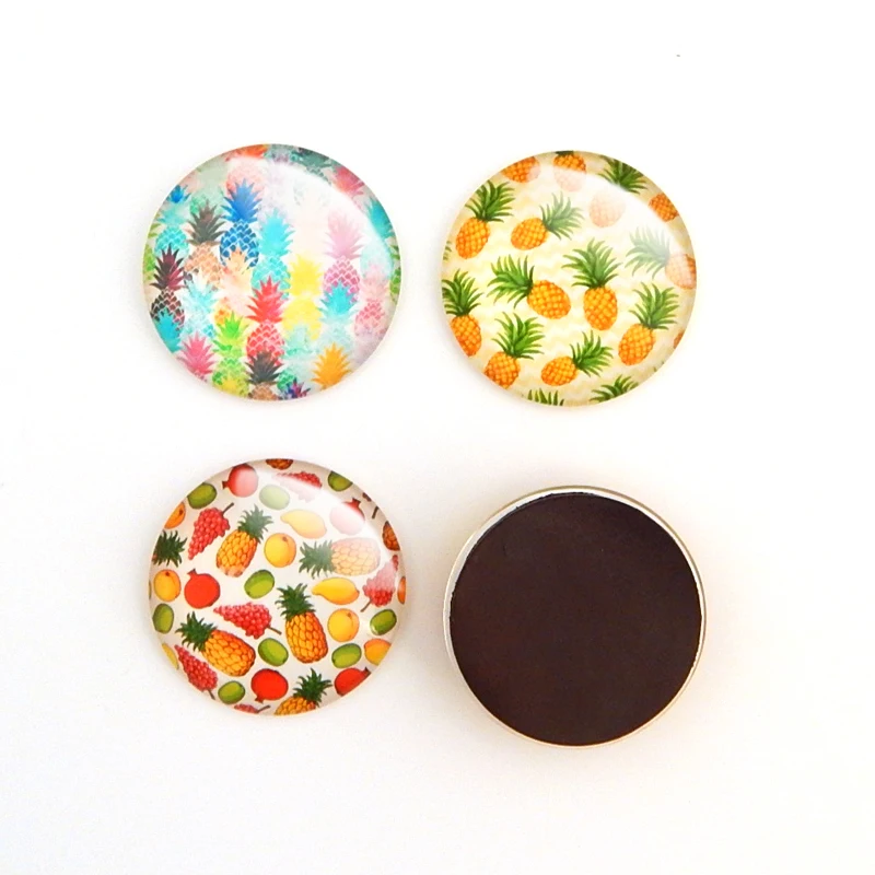 QIYUE мультяшный ананас магнит на холодильник хрустальные круглые стеклянные