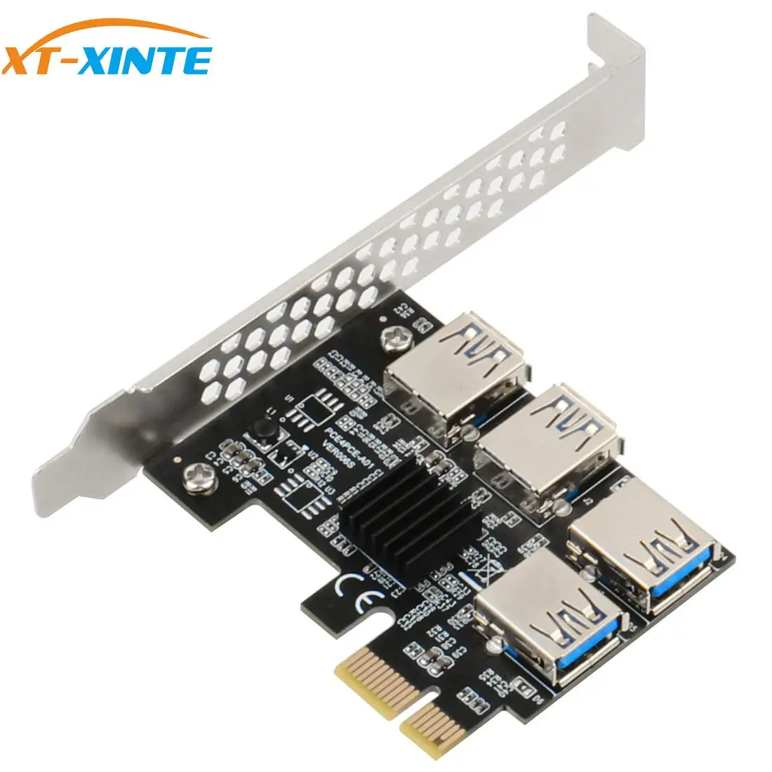 PCI-E 1x до 16x Райзер-карта PCI-Express от 1 до 4 слотов PCIe USB3.0 адаптер Порт усилитель Майнер-карта для майнинга биткоинов BTC