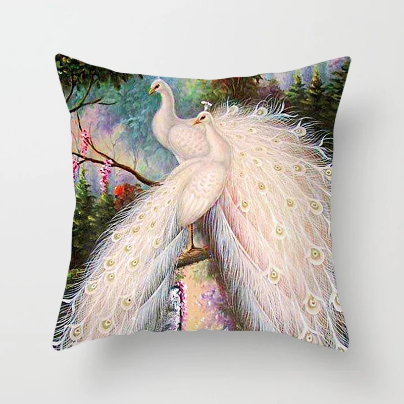 Peacock Printing Pillows Decor Home Decorative Car Sofa Cushion Cover Bed Pillowcase Animal | Дом и сад