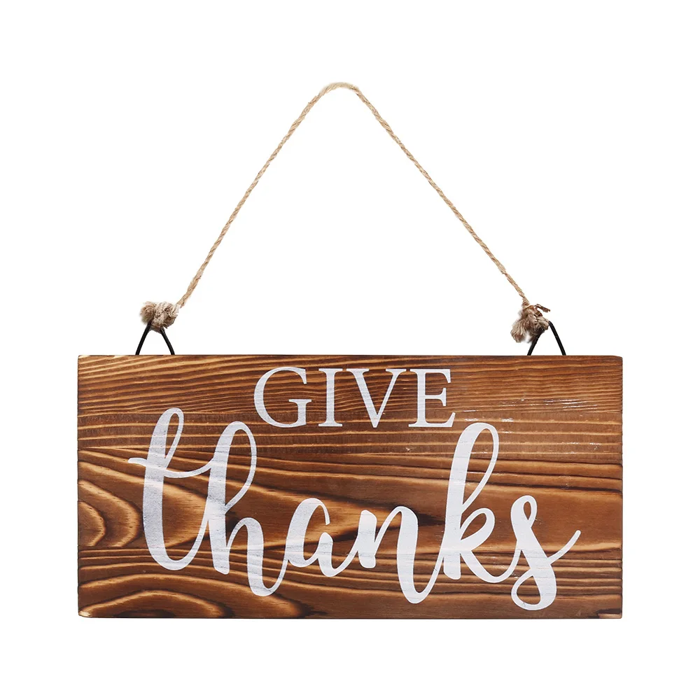 

Give Thanks Sign Autumn Fall Thankful Decor Wooden Signs Thanksgiving Front Door Decorations Porch Grateful Wooden Decor