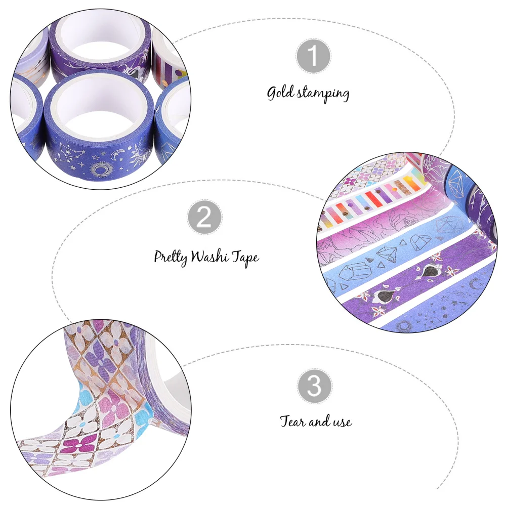 

12 Rolls Beautiful Washi Tape Useful Decorative Adhesive Tape for DIY Craft