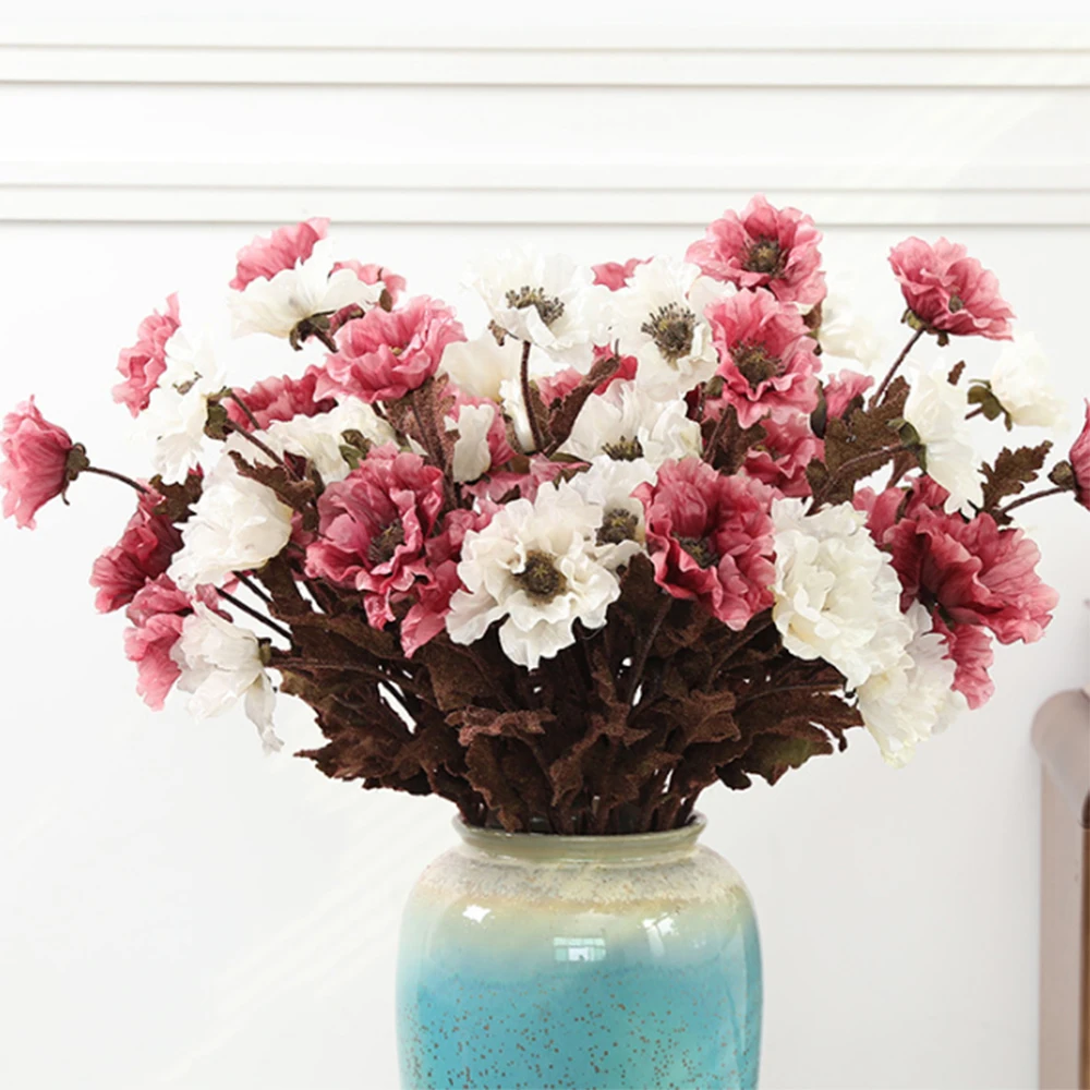 Искусственные цветы композиции реалистичные искусственные маки букет имитация