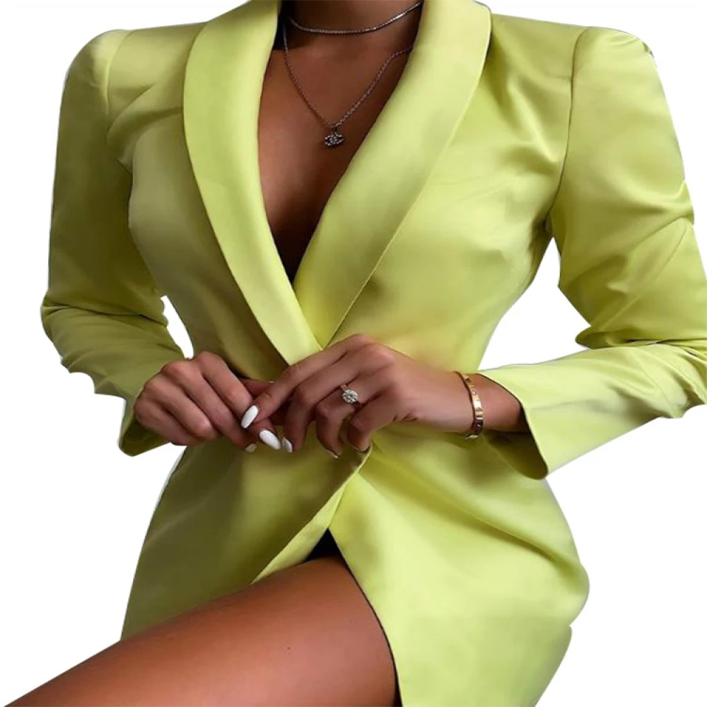 Осень-зима 2019 элегантные платья женское платье офисное повседневное Блейзер