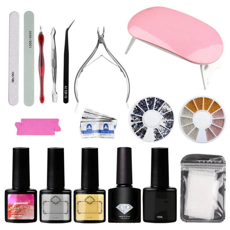 

Nail Set UV LED Lamp Dryer Nail Gel Polish Kit Manicure Tools Set Electric Nail