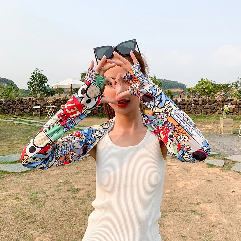 

Arm Sleeve Siamese Long Shoulder Sleeve Sunscreen Scarf Elbow Sleeve Cuff Scarf Thin UV Protection Arm Cover Fake Sleeves Shawl