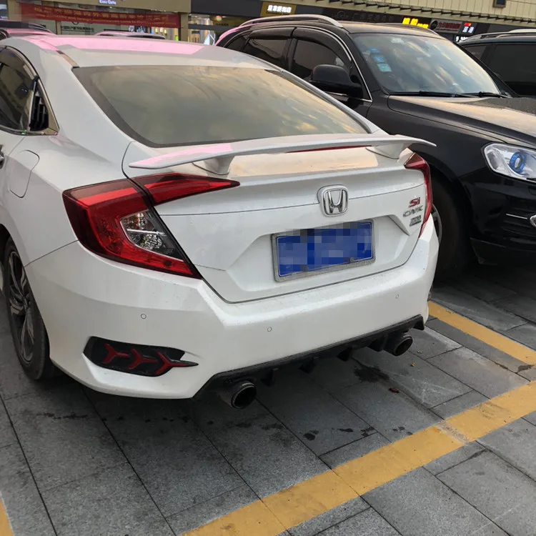 Для Honda Civic спойлер с светодиодный светильник ABS Материал заднее крыло автомобиля