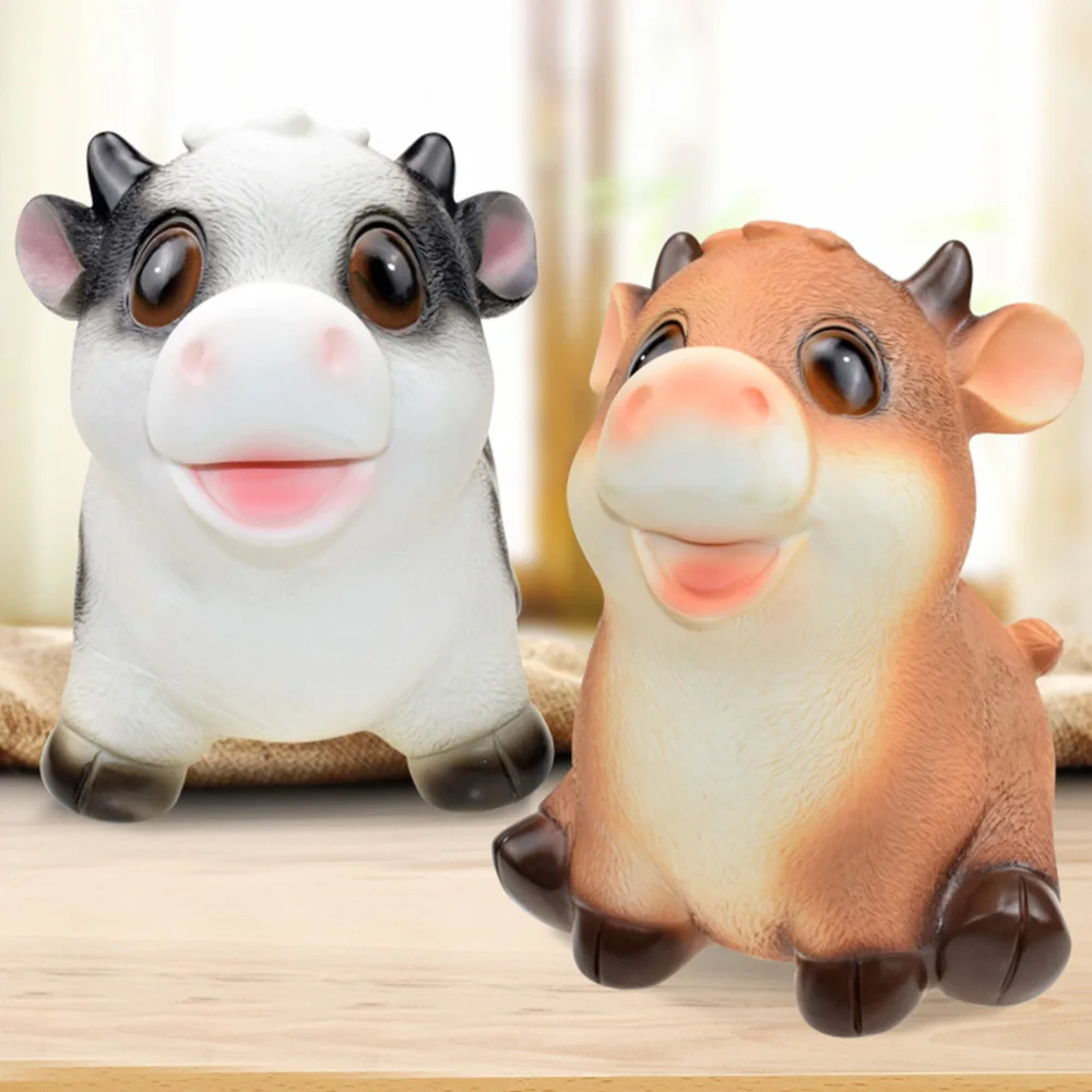 

1Pc Ox Shaped Doll Baby Ox Shaped Household Furnishing Adornment (White)