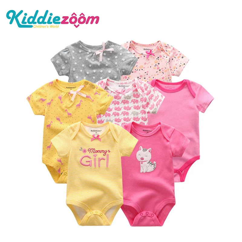 7 шт./лот 2020 детские комбинезоны для маленьких девочек одежда новорожденных