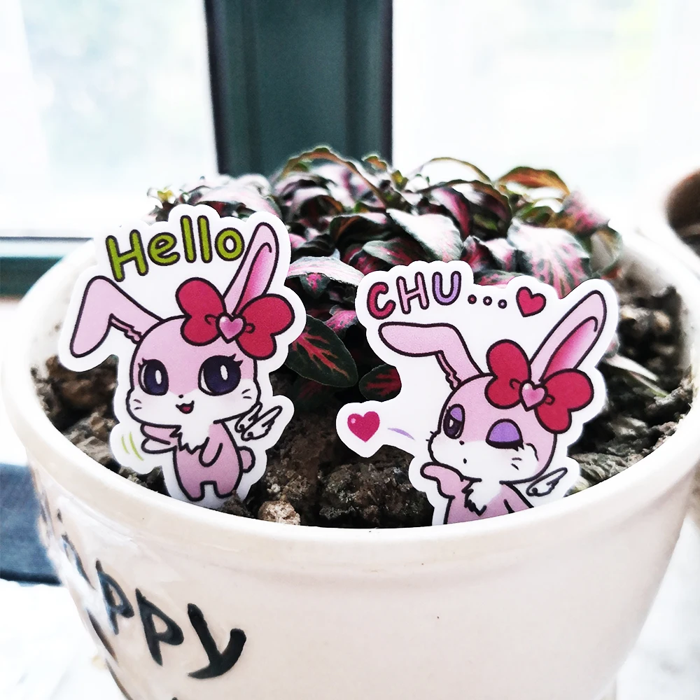 40 шт. самоклеющиеся милые розовые кроличий кролик DIY ремесло наклейки клип