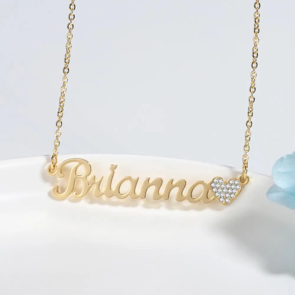 

Customize 925 Silver Name Necklace For Women Personalized Customized Nameplate Girlfriend Birthday Gift Point Drill