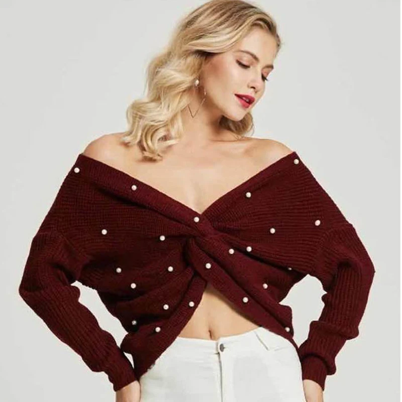 Женские свитера 2020 вязаный женский сексуальный пуловер с открытой спиной и