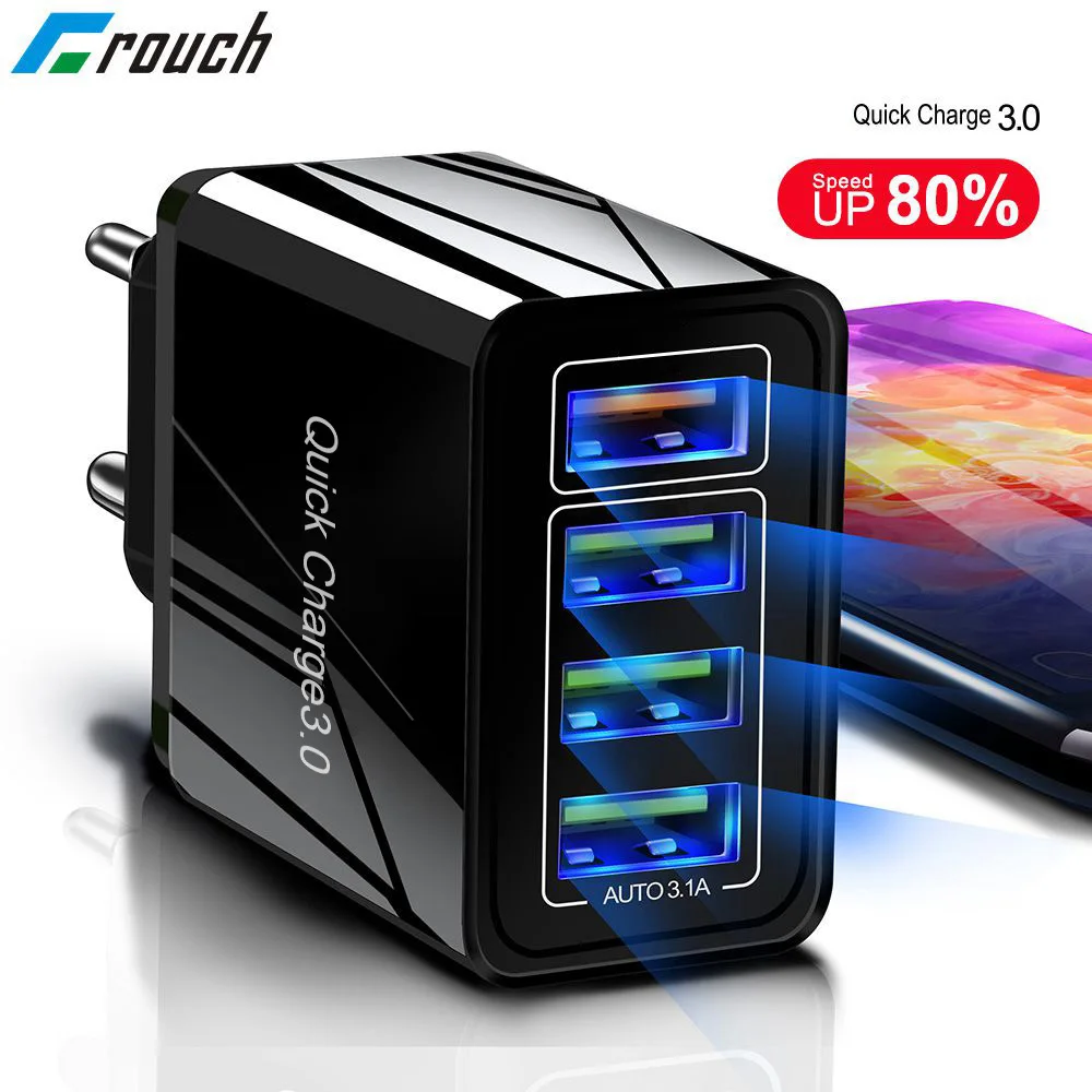 

Crouch 48W Quick Charge 3.0 4.0 USB Charger for iPhone X XS 7 Samsung Huawei P20 Xiaomi QC 3.0 Wall Travel Fast Charger EU US UK