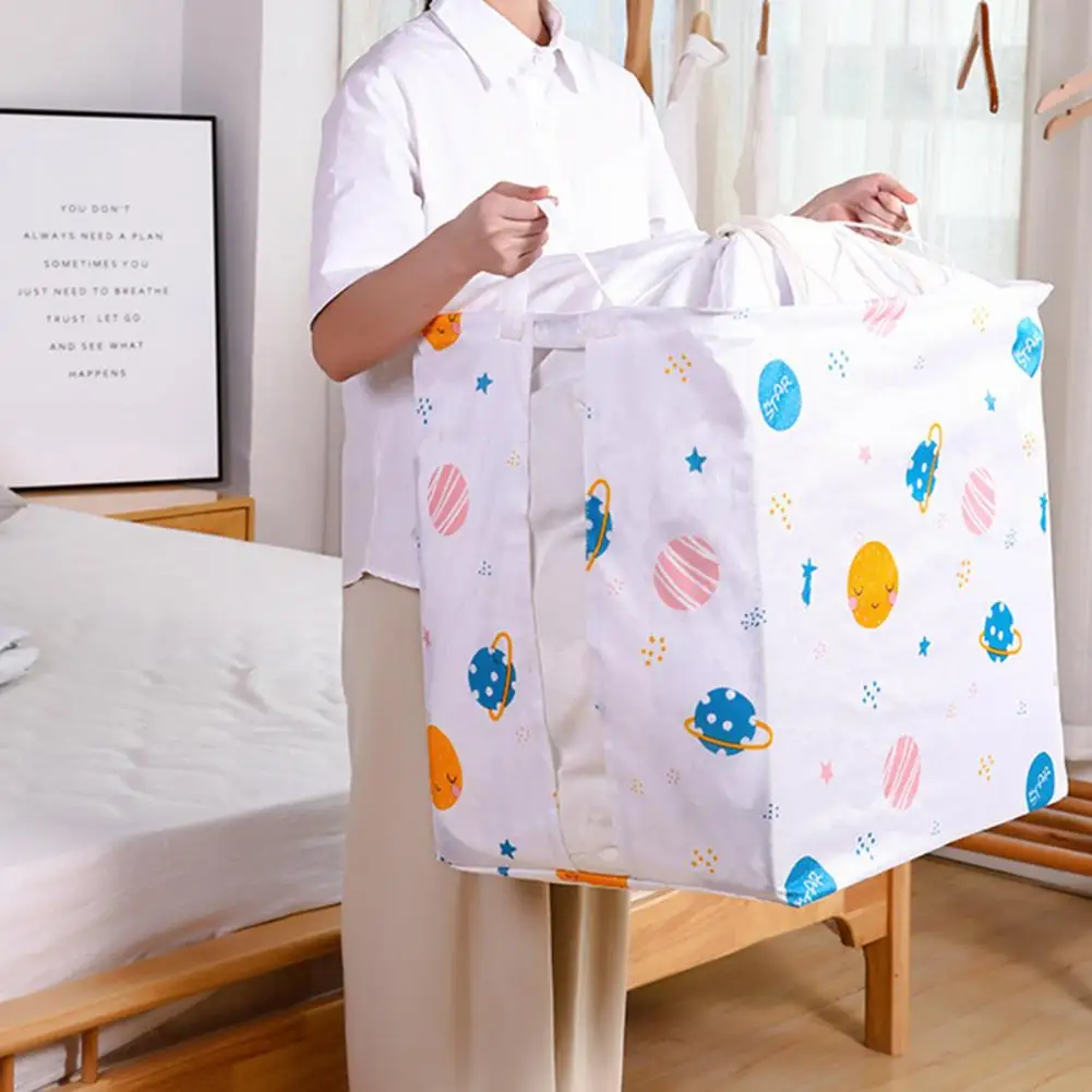 

Clothes Storage Bag Dust Proof Pace Saving Oxford Cloth Large Capacity Quilt Organizer Bag Transparent waterproof storage bag