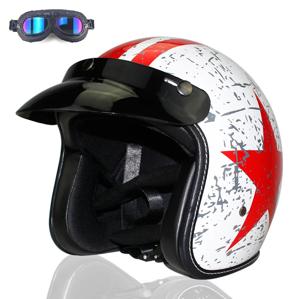 Мотоцикл Vespa Helmet 3/4 шлемы с открытым лицом для винтажного мотоцикла скутера ретро