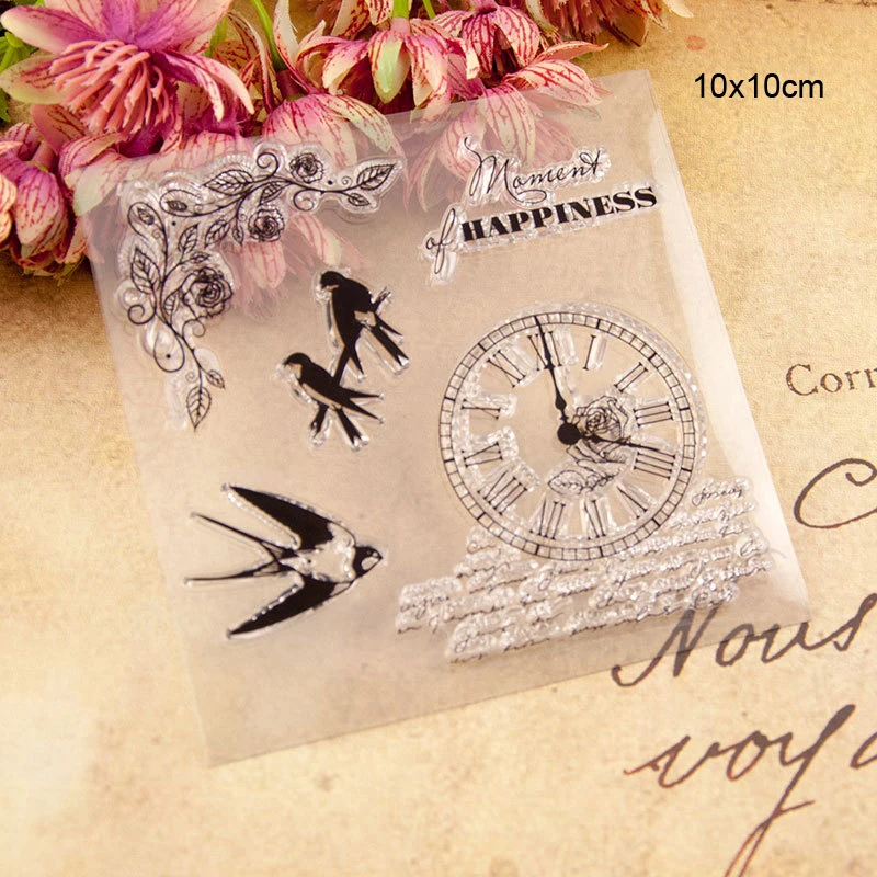 Часы время прозрачные штампы новые 2019 Скрапбукинг резиновый штамп силиконовые