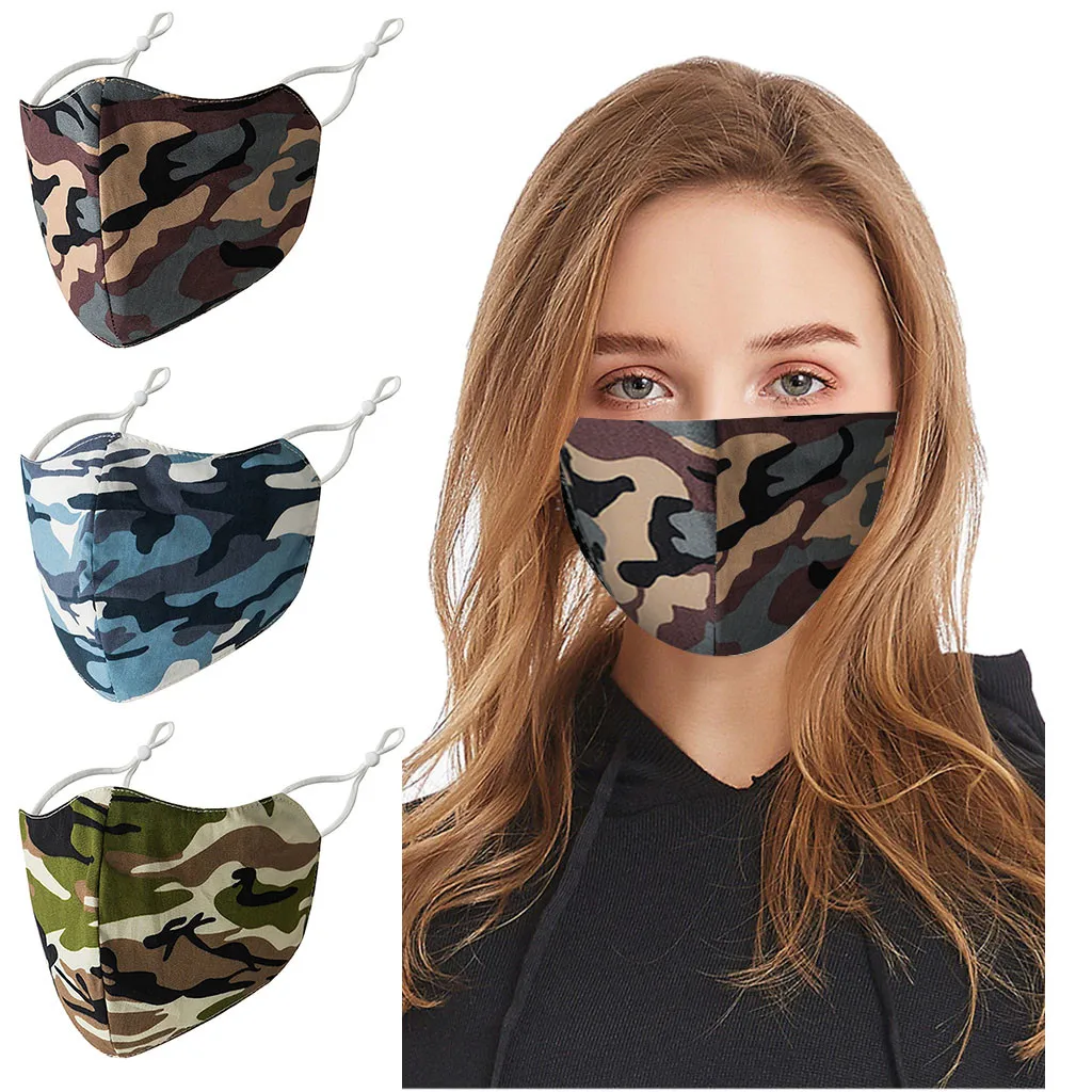 

Camouflage Mask Anti Dust Foggy Smog Protective Mascarillas Breathable Washable Cotton Masque Reuse Breathable Mouth Face Masks