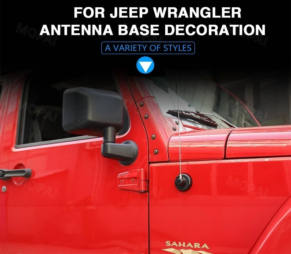 Автомобильные наклейки MOPAI для Jeep Wrangler JK 2007+ автомобильная антенна, декоративная крышка для Jeep Wrangler JL+ автомобильные аксессуары
