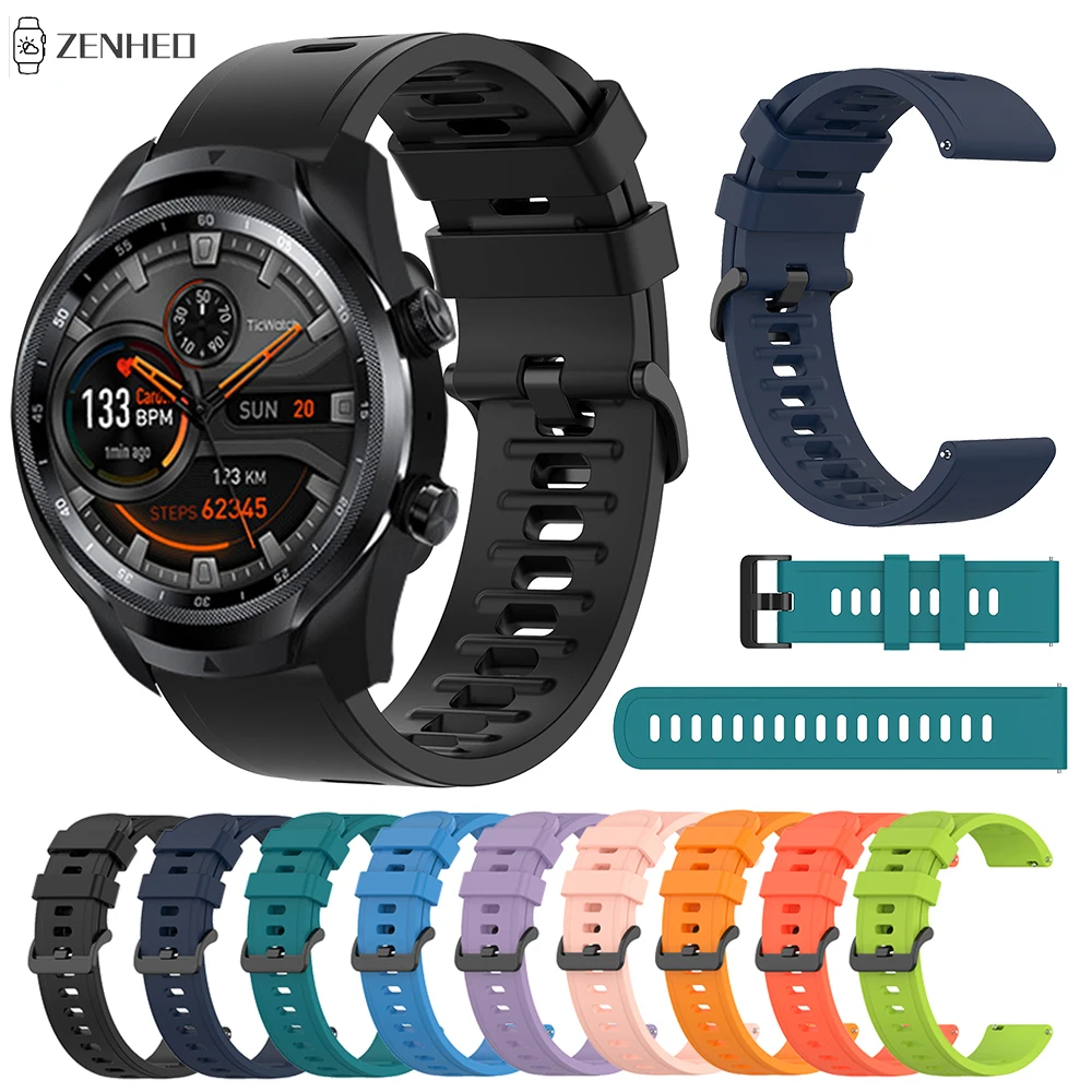 

22mm Silicone Strap For Ticwatch Pro 3/Pro 4G/LTE Smart Watch Band Replacement Watchband For Ticwatch GTX E2 S2