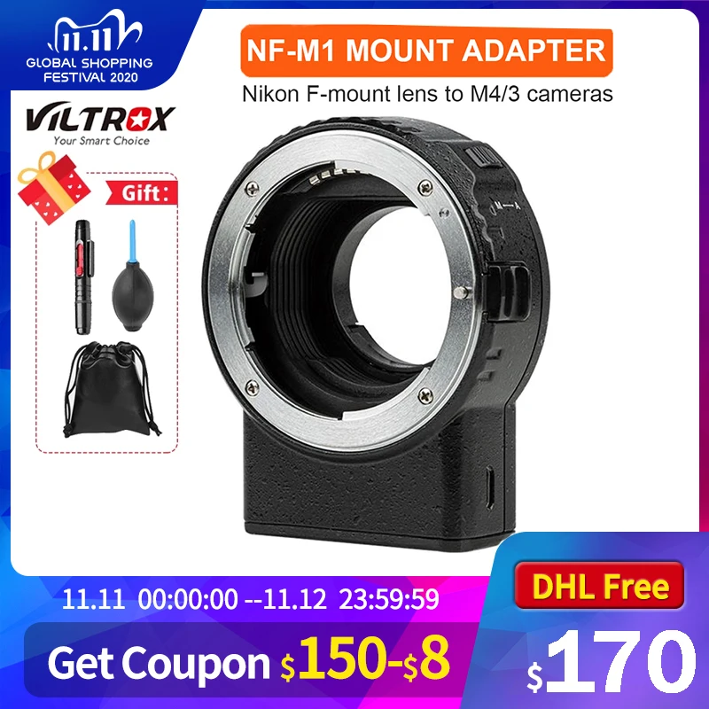 Viltrox NF M1 Крепление адаптер для объектива с автофокусом Nikon F к костюму M4/3 Камера