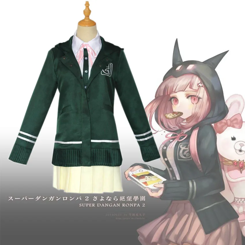 

Anime Danganronpa 2 Nanami Chiaki Cosplay Costume Woman Uniform Halloween Uniform Full Set Clothes