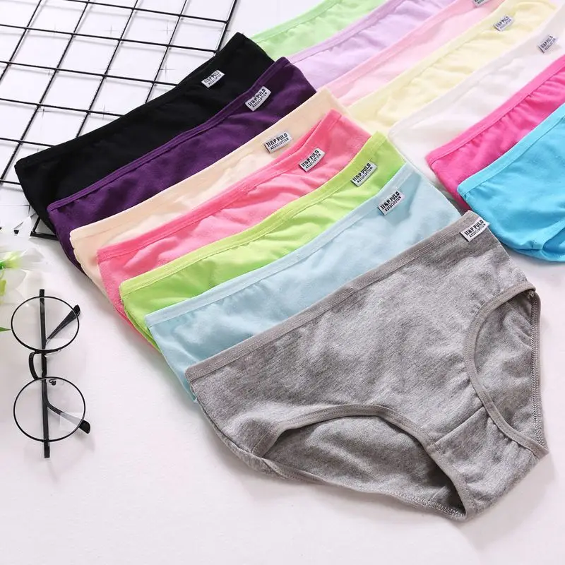 

Womens Girls Cotton Underwear Brief Solid Panties Breathable Underpants L Size