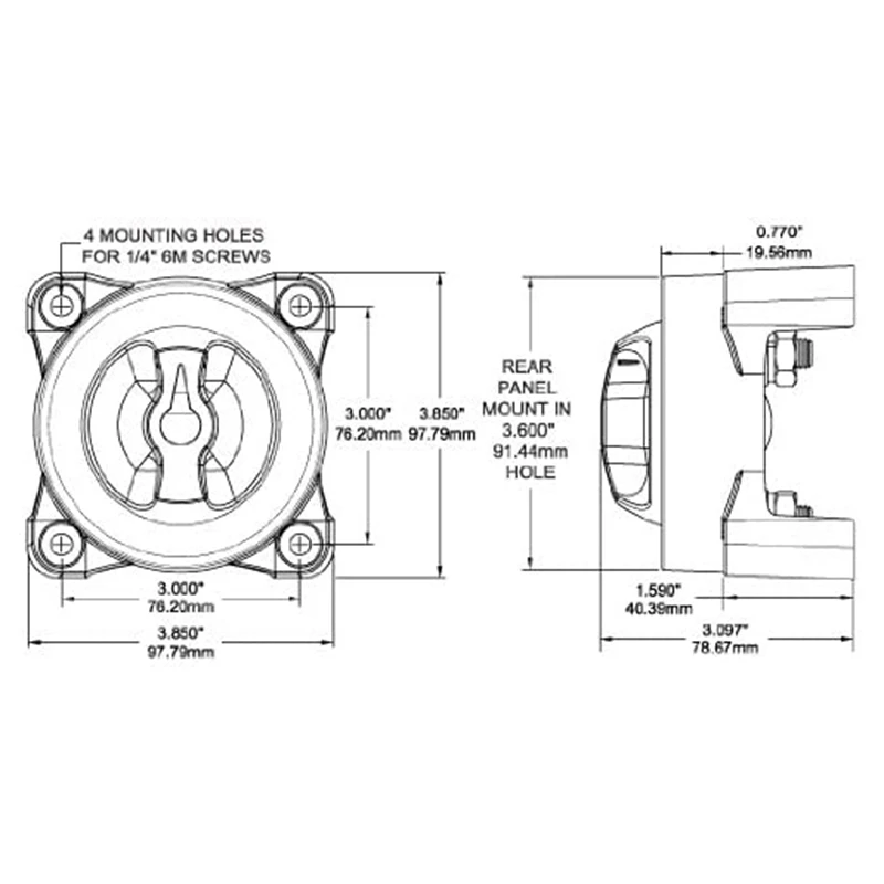 

Switches 350 Amp E-Series Battery Switches Simultaneously Switches Two Isolated Battery Banks Combines Battery Banks to All Load