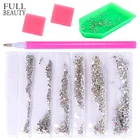 Блестящие Стразы для ногтей 1440 шт., стеклянные стразы без горячей фиксации с плоской задней стороны, 3D набор украшений для ногтей CH880