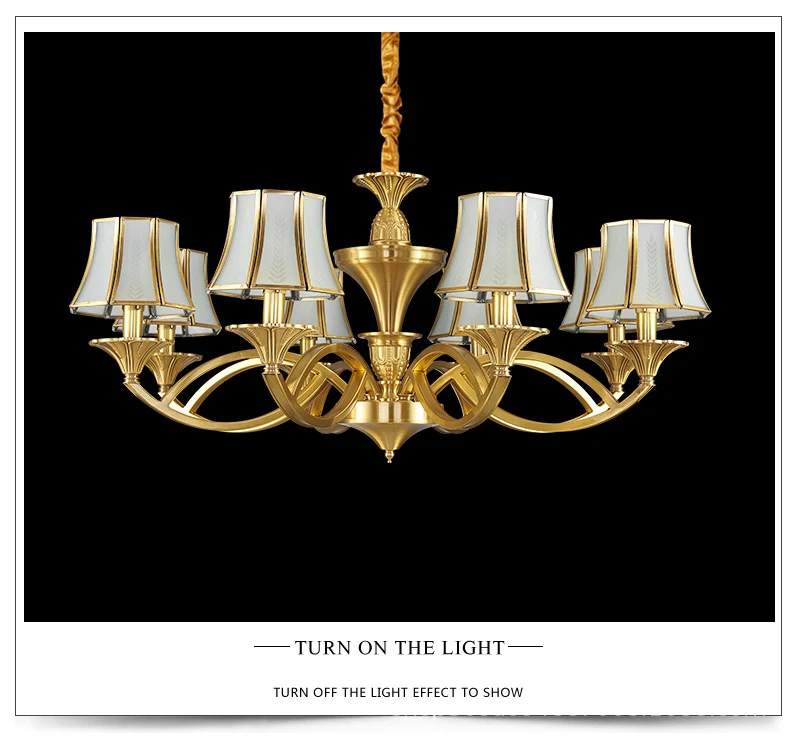 Медная люстра в европейском стиле для дома гостиной потолочные люстры