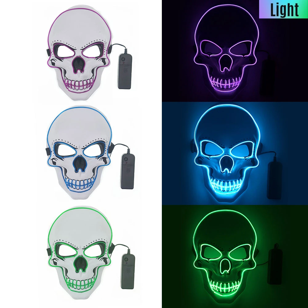 1 шт. светодиодный светящийся маска на Хеллоуин для косплея вечерние светящиеся
