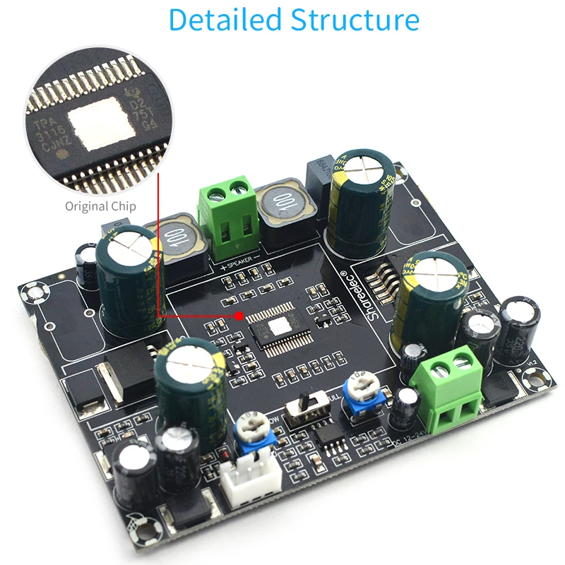 TPA3116D2 плата автомобильного усилителя мощности с автоматическим усилением TPA3116