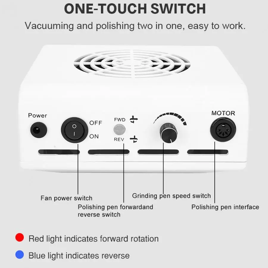 2 in 1 Manicure Machine Electric Nail Art Dust Collector Drill Tool Set For Polishing Device | Красота и здоровье