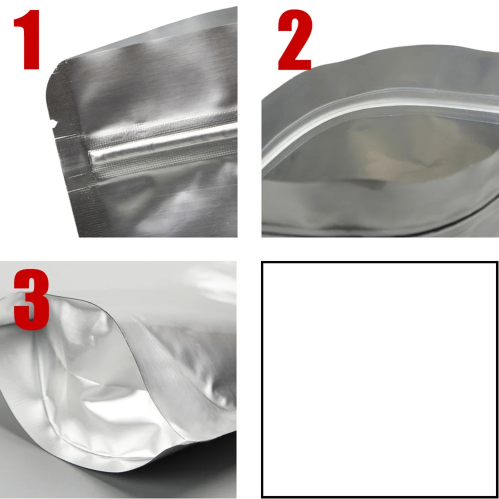 

50pcs Aluminium Foil Packing Bags Resealable Airtight Treat Bags Stand-up Pouch Bags 16x11cm