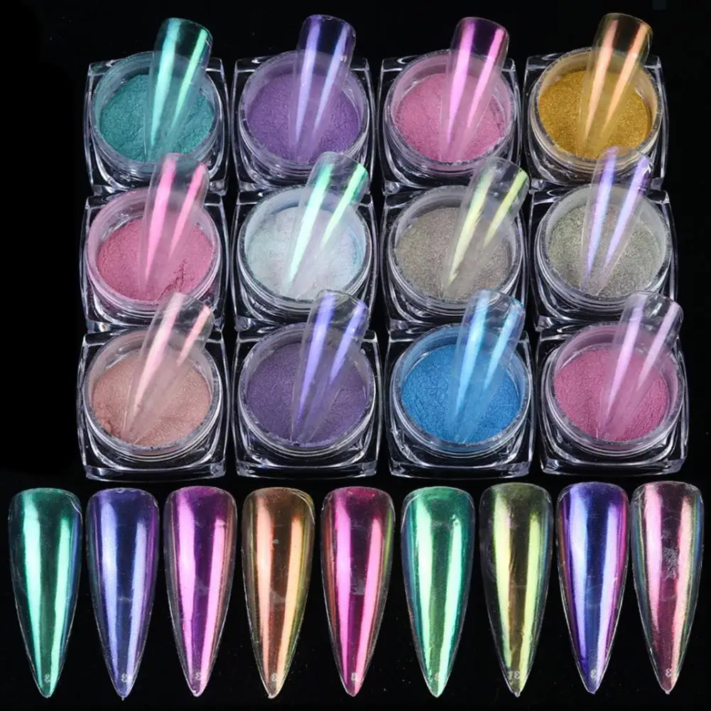 Голографический зеркальный блестящий порошок для ногтей ультратонкий пигмент