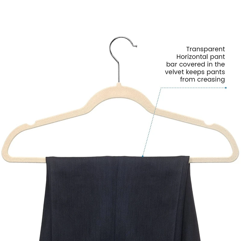 

Slippery Velvet Hanger-suit Hanger (50 Pieces) Ultra-thin Space-saving Rotating Hook Strong and Durable Hanger