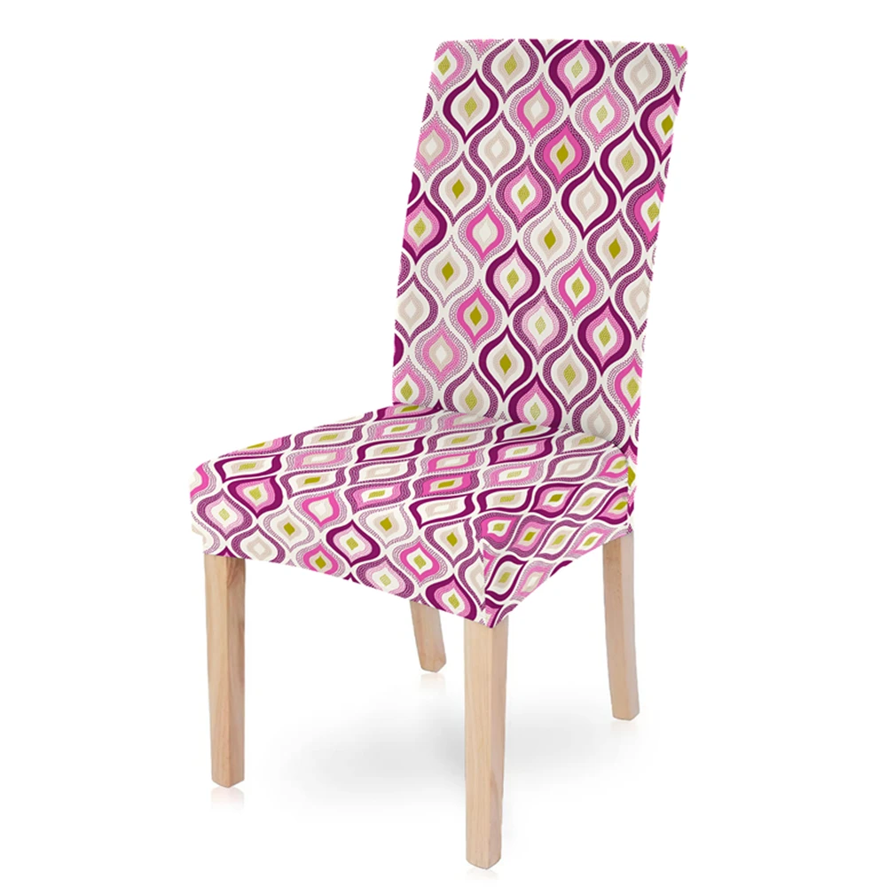 Простые геометрические эластичные чехлы для стульев с цветочным принтом съемные