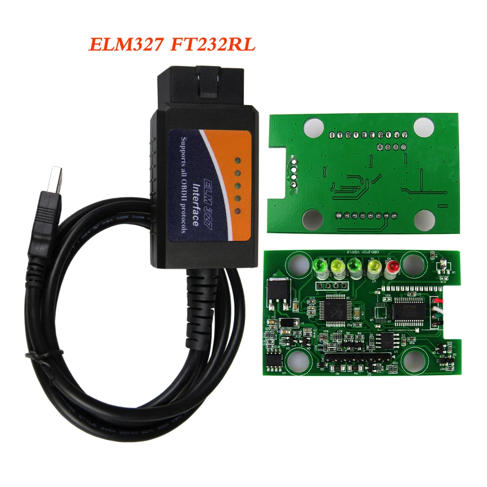 ELM327 USB V1.5 ODB2 Автомобильный диагностический интерфейс сканер FT232RL чип ELM 327 в 1 5 OBDII