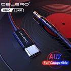Кабель с разъемом Usb Type-C 3,5 на 3,5 мм, аудиокабель для гарнитуры для Samsung Note 10 Plus, Xiaomi, Huawei, Автомобильный Кабель Aux, провод динамика