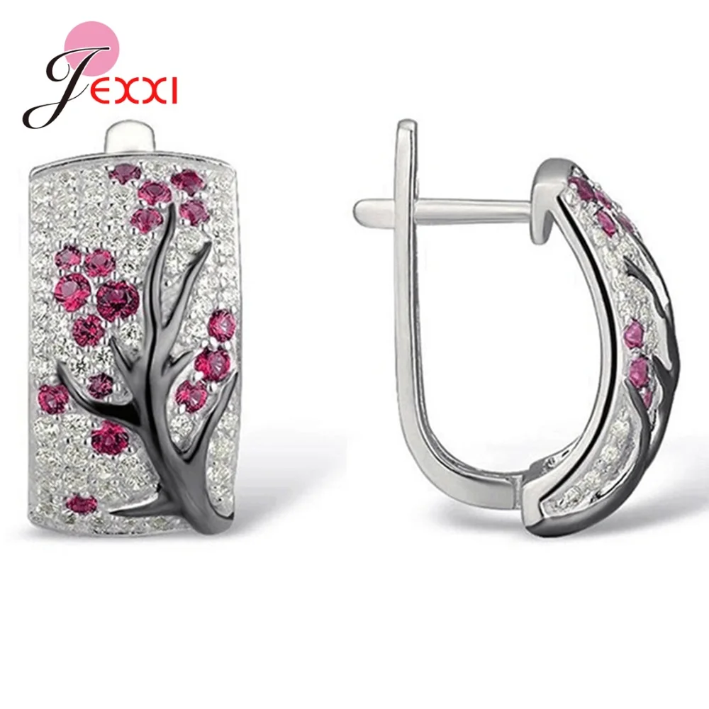 Женские серьги-кольца из серебра 925 пробы с фианитом | Украшения и аксессуары