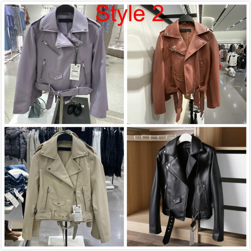 Куртка женская из искусственной кожи шикарный Байкерский пиджак на молнии с