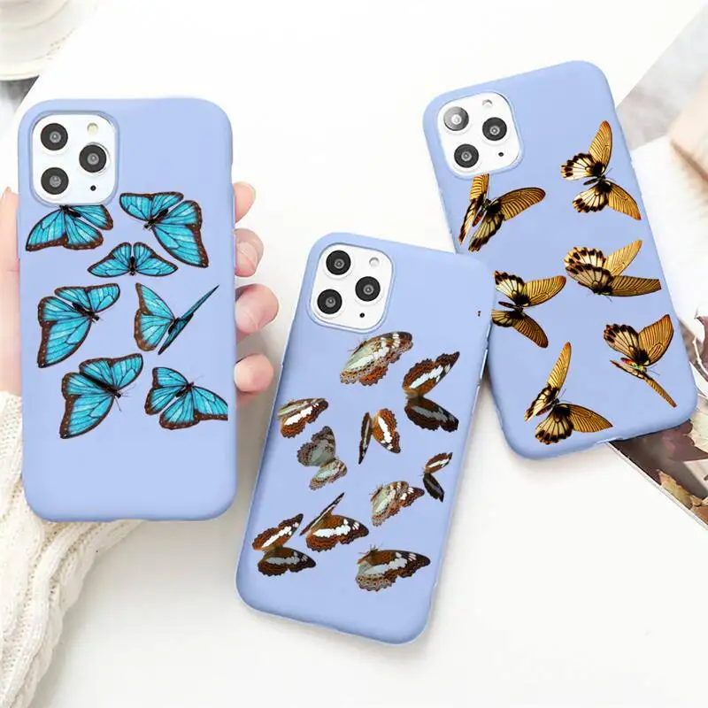 

Butterfly Phone Case For IPhone 12 Pro Max 6 6s 7 8 Plus XS XR 12mini Se 2020 Iphone 11 Pro Max Candy Case