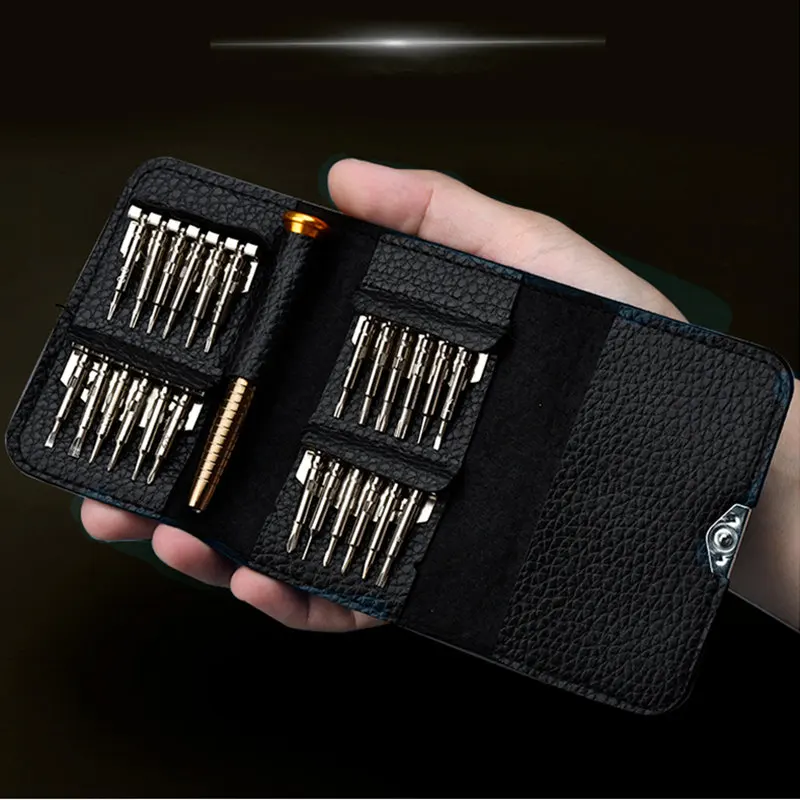 Оптовая продажа 25 шт./компл. Набор отверток из легированной стали с серебряным