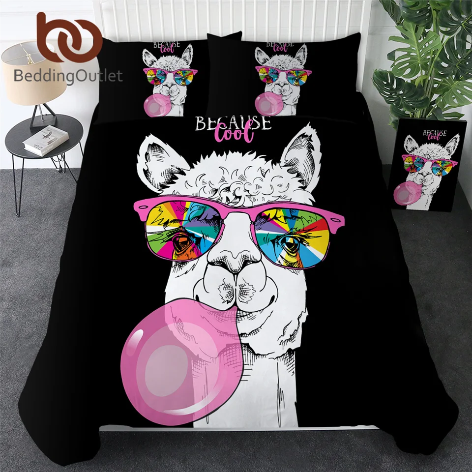 Постельные принадлежности Outlet Llama пододеяльник радужное стекло постельное белье розовый пузырь домашний текстиль Мультфильм Альпака Единорог постельное покрывало для детей