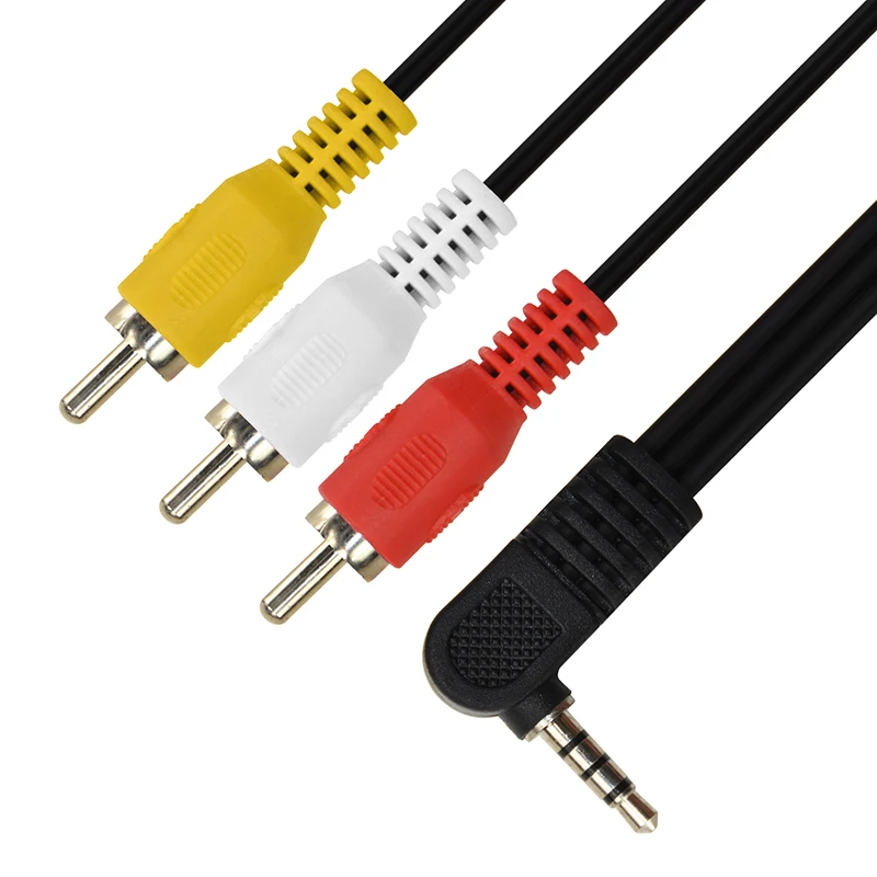 CABLETIME 3 5 мм 4 полюсный автоматический к 3RCA аудио видео кабель Мужской до RCA угол