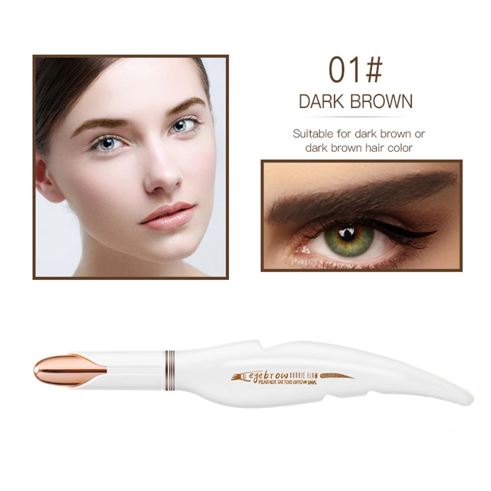 B-Dark Brown 4D водонепроницаемый влагостойкий гель для бровей мгновенное волокно для бровей с кисточкой для бровей Профессиональный инструмент для наращивания макияжа глаз - Цвет: B-Dark Brown